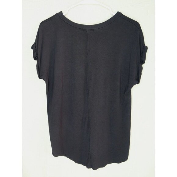 Rebel Society Black T Shirt Cuffed Short Sleeves Mens Small Neutral Minimalist - Picture 4 of 6